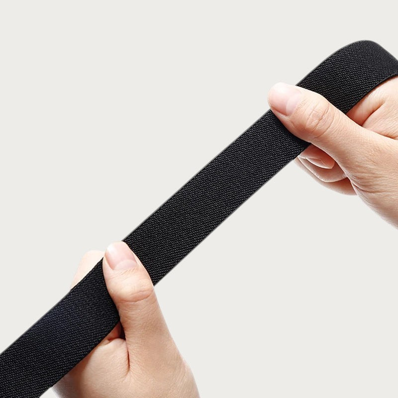 Ceintura ceinture élastique noire sans boucle, accessoire ajustable en tissu extensible pour femme