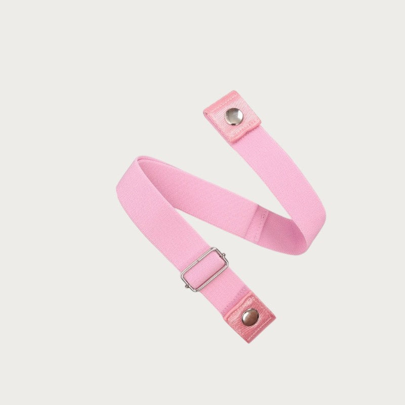 Ceinture élastique Ceintura rose pâle sans boucle pliée en zigzag, boutons-pression et boucle coulissante