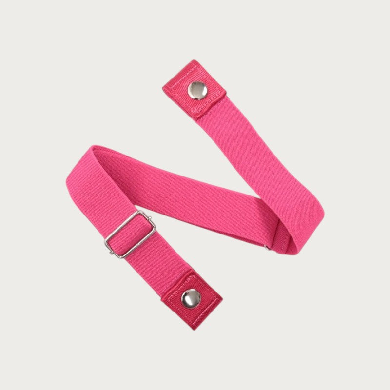 Ceinture élastique Ceintura rose vif sans boucle pliée en zigzag, boutons-pression et boucle coulissante