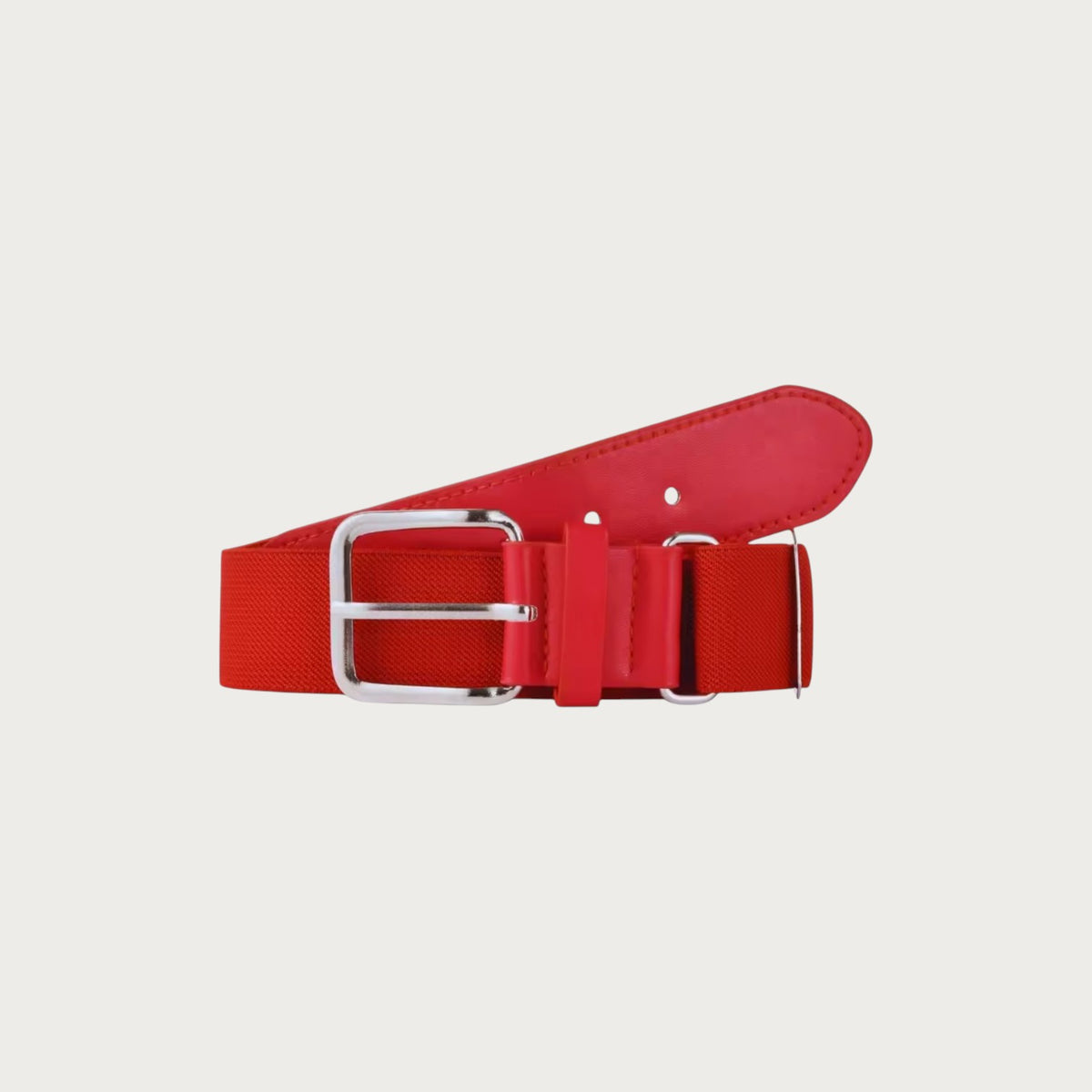 Ceinture élastique rouge pour enfant Ceintura avec boucle ardillon en alliage et détails en similicuir