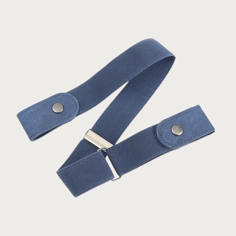 Ceintura ceinture élastique sans boucle en toile bleue pour pantalon, réglable et invisible