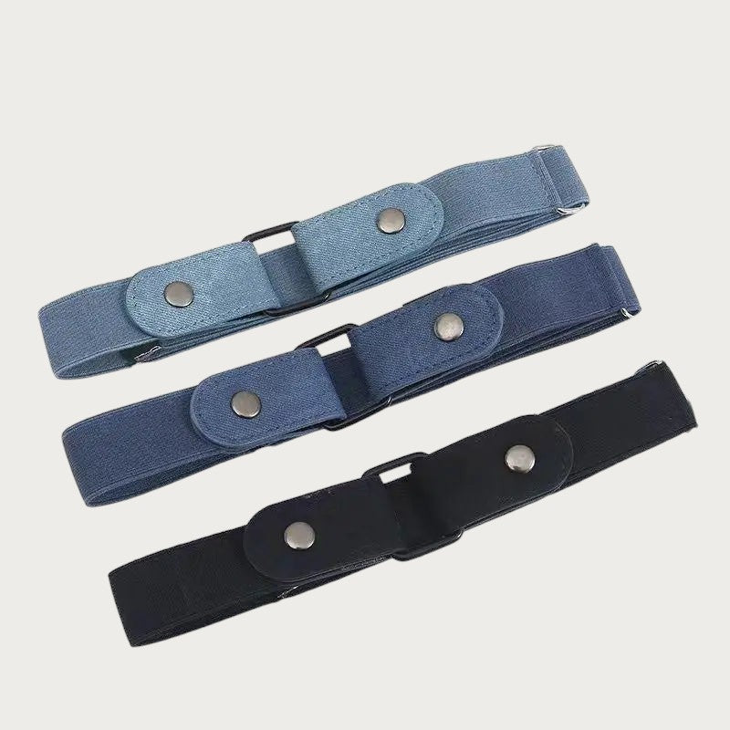 Ceintura ceinture élastique sans boucle en toile réglable pour jeans, disponible en noir et nuances de bleu