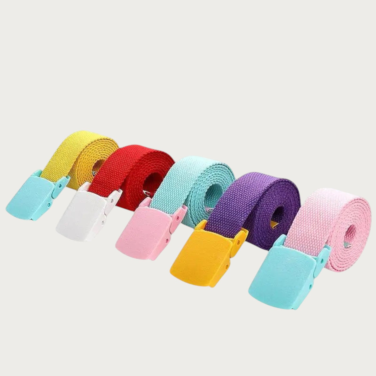 Ceintura ceinture tactique pour enfants en toile multicolore avec boucle en plastique colorée Image