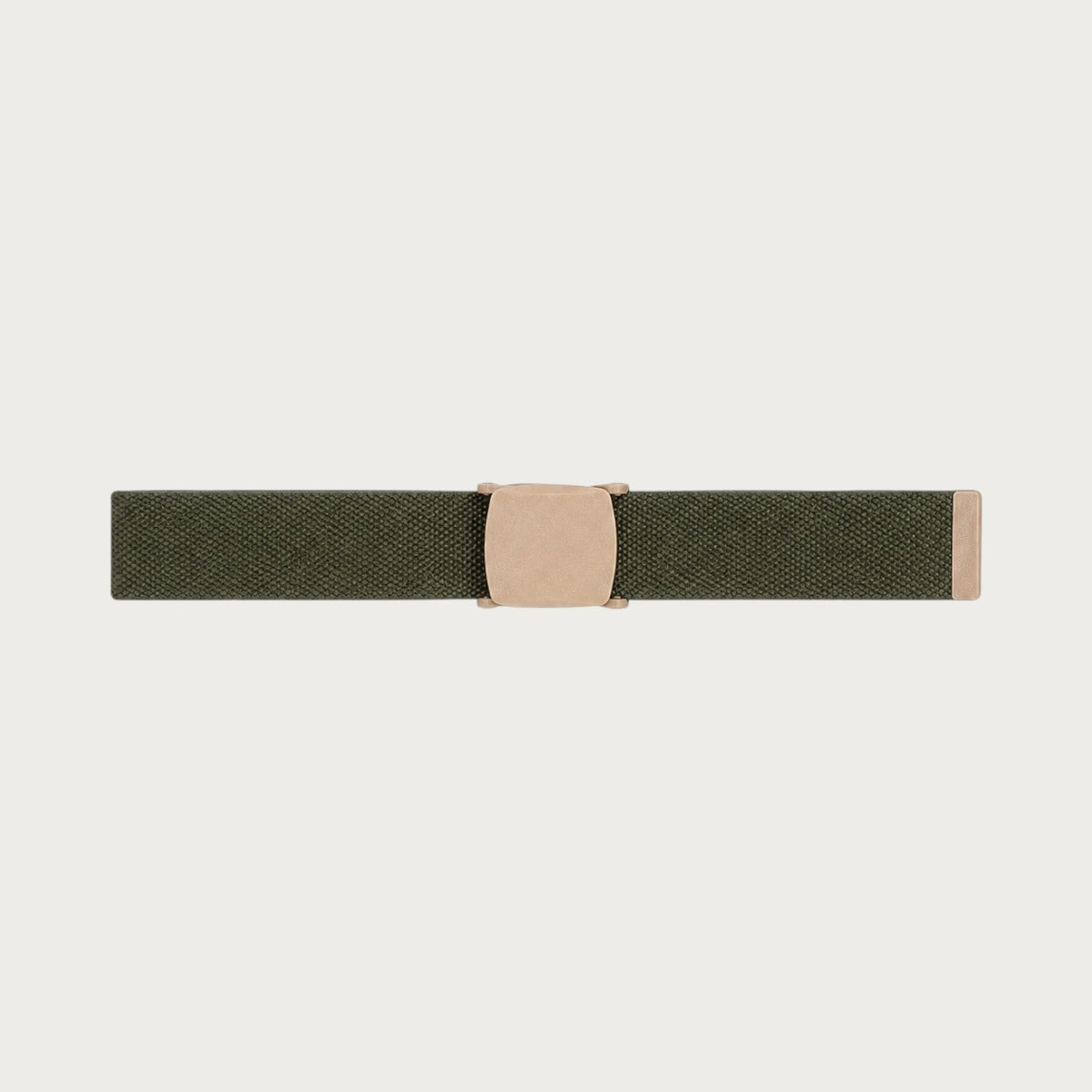 Ceinture tactique pour enfant en toile vert olive avec boucle en plastique beige