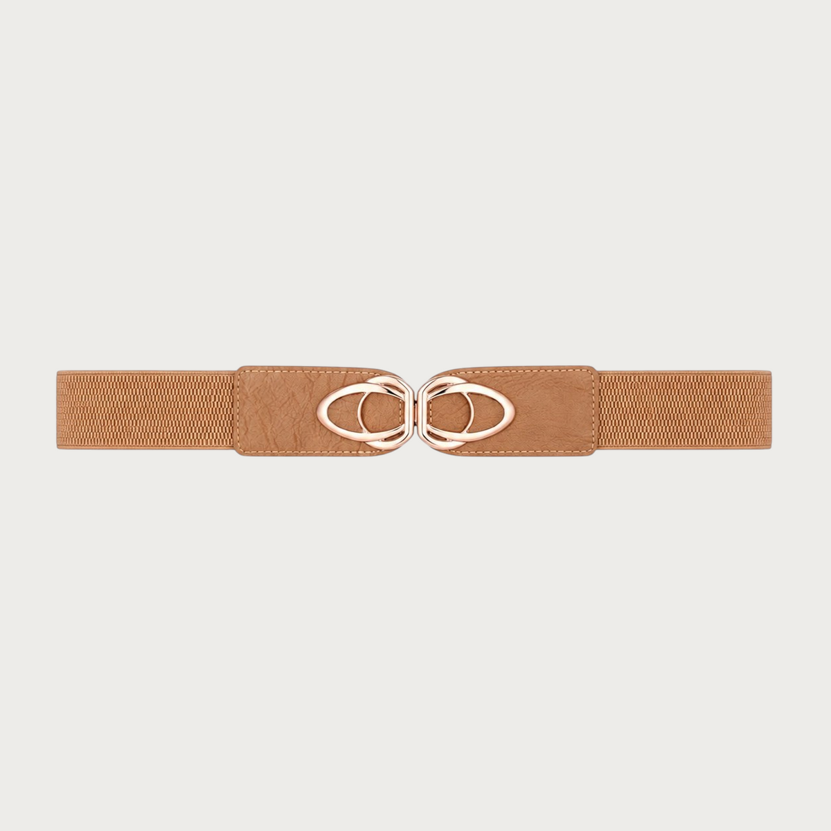Ceintura ceinture extensible marron pour femme avec boucle dorée en alliage et détails en cuir PU