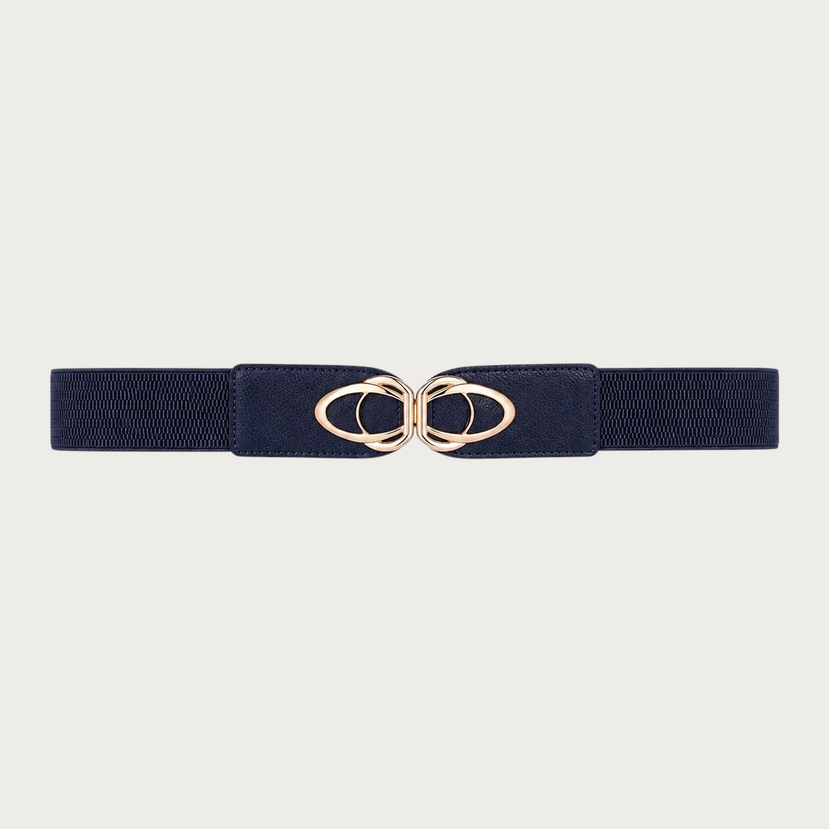 Ceinture extensible noire pour femme Ceintura avec boucle dorée élégante en alliage et cuir PU