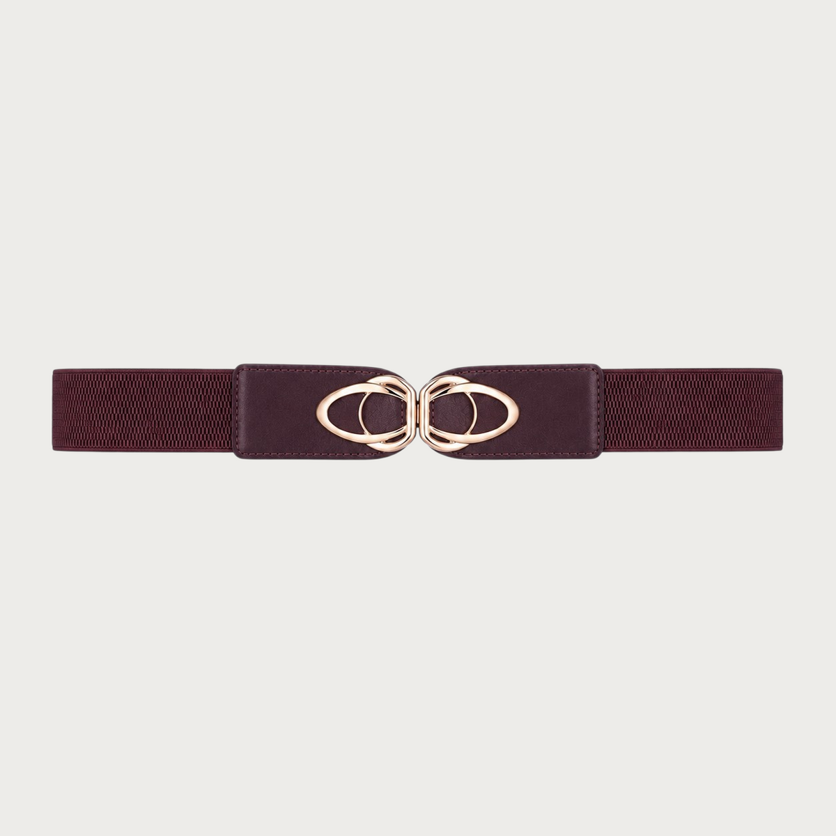 Ceinture extensible noire pour femme Ceintura avec boucle dorée élégante en alliage et détails en cuir PU