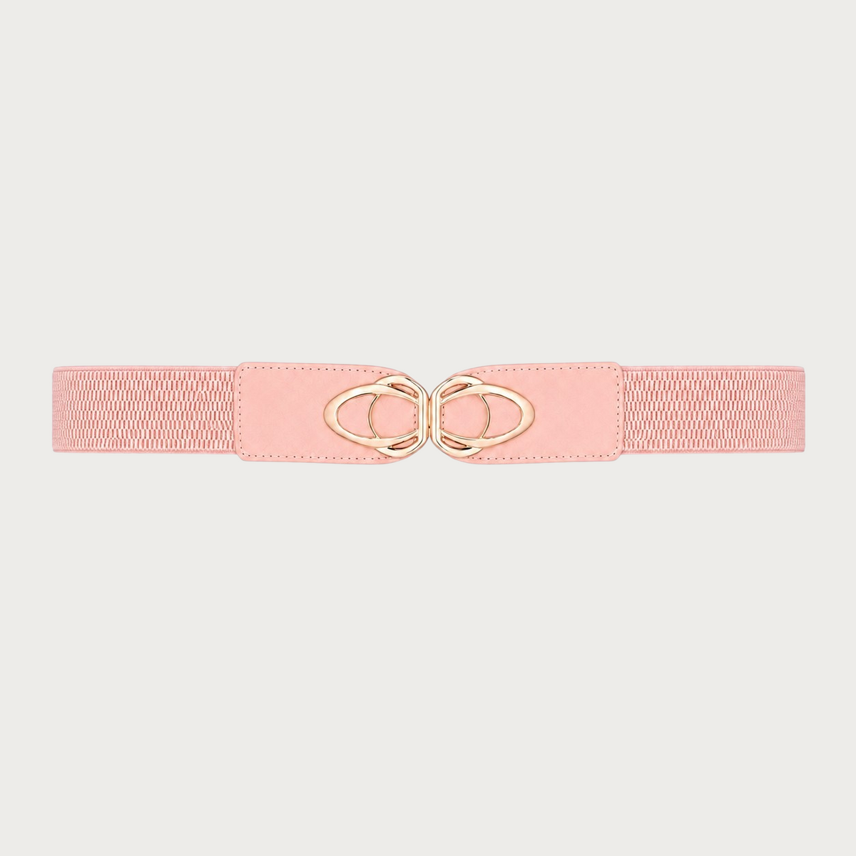 Ceinture extensible rose pour femme Ceintura avec boucle dorée élégante en alliage et détails en similicuir