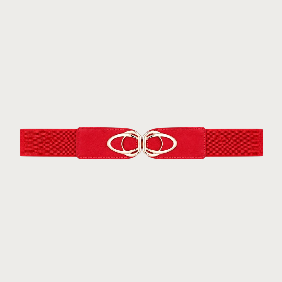 Ceintura ceinture extensible rouge pour femme avec boucle dorée élégante en alliage et cuir PU