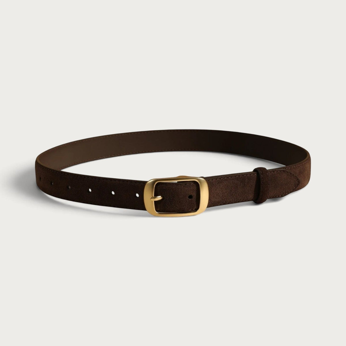 Ceinture Ceintura pour femme en cuir suédé marron avec une boucle métallique élégante