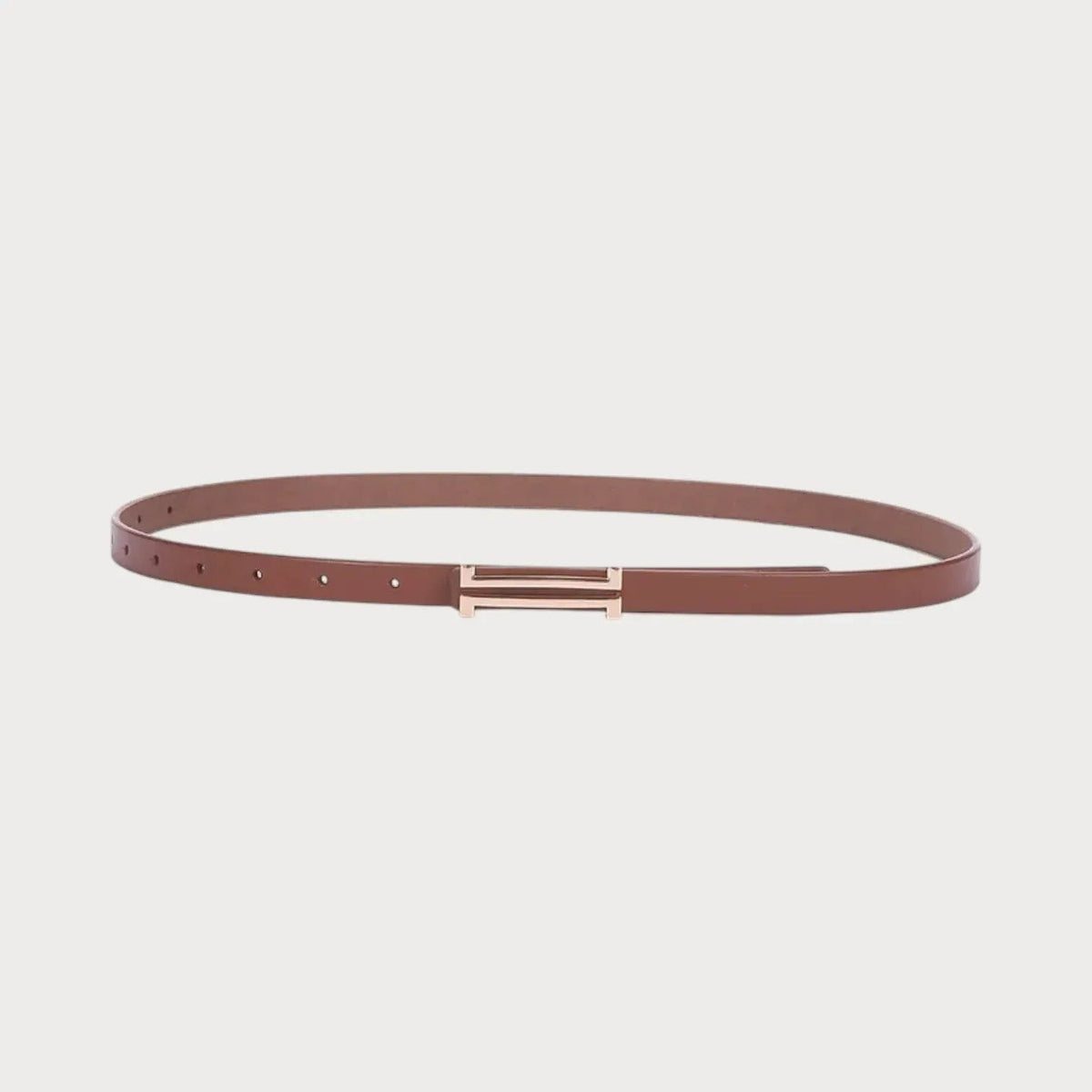 Ceinture fine Ceintura en cuir marron avec boucle rectangulaire métallique élégante pour femme