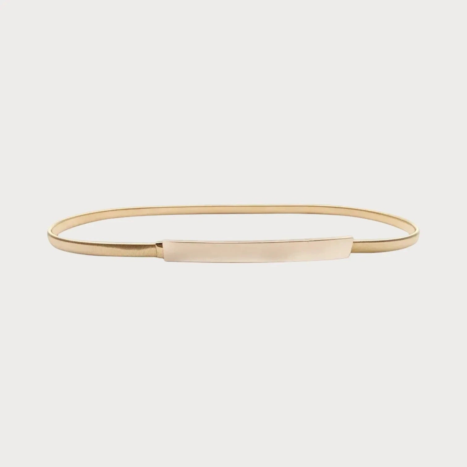 Ceinture fine Ceintura dorée élastique en métal pour femme, accessoire élégant pour robe de soirée Image