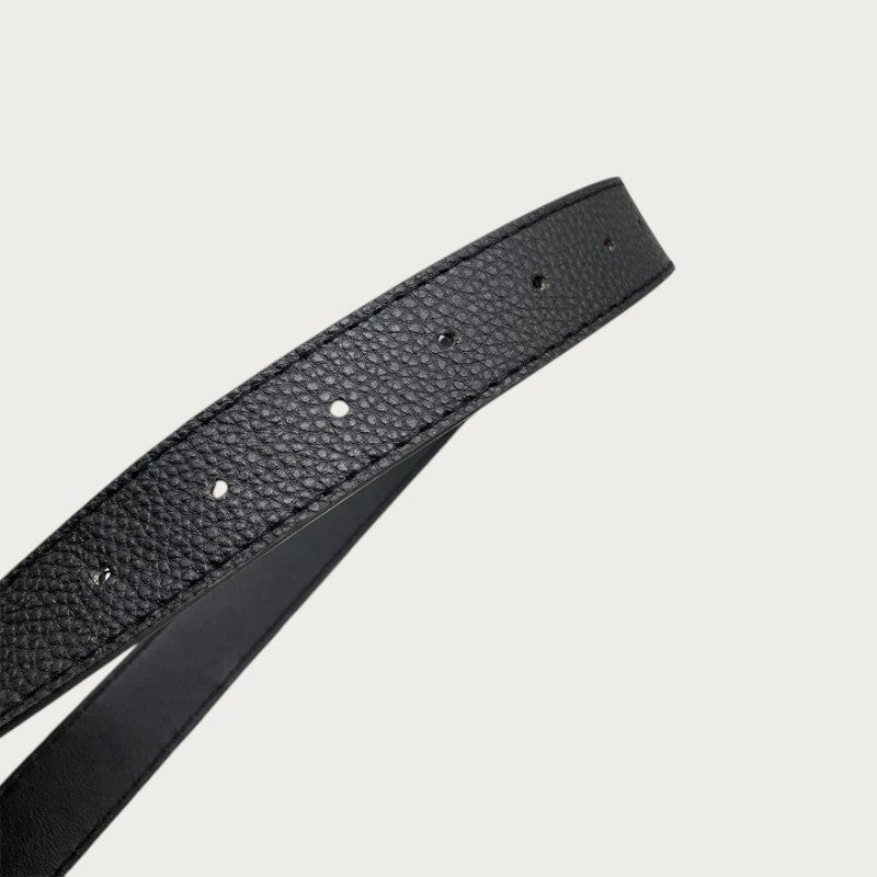 Ceinture gothique Ceintura pour homme en similicuir noir grainé avec sangle fine de 2,8 cm