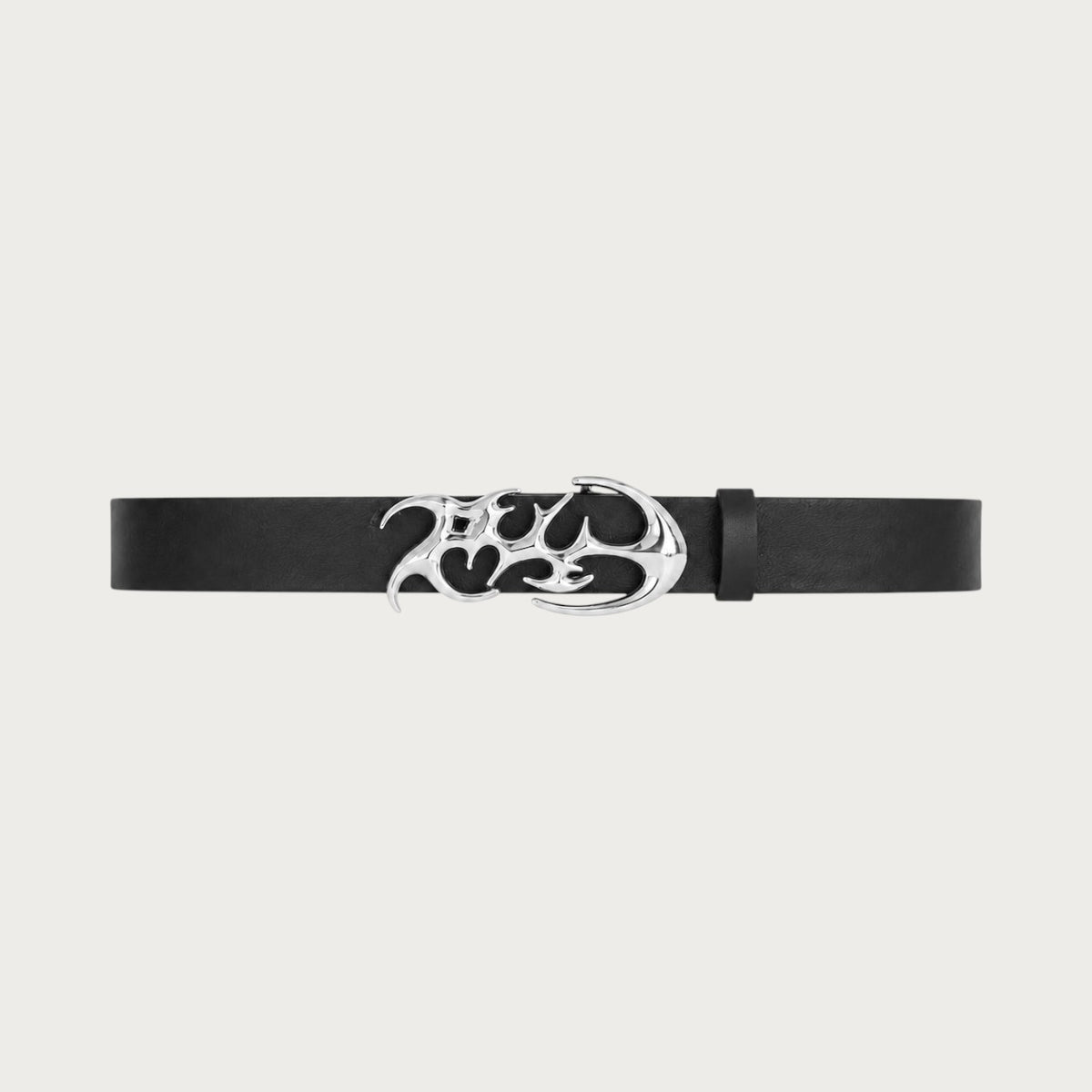 Ceinture homme Ceintura Monza en similicuir noir avec boucle métallique ajourée style tribal Y2K