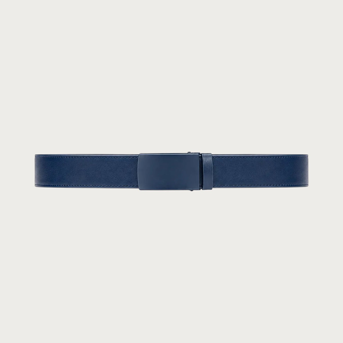 Ceinture homme Ceintura Viterbo en cuir bleu marine avec boucle automatique plate et minimaliste