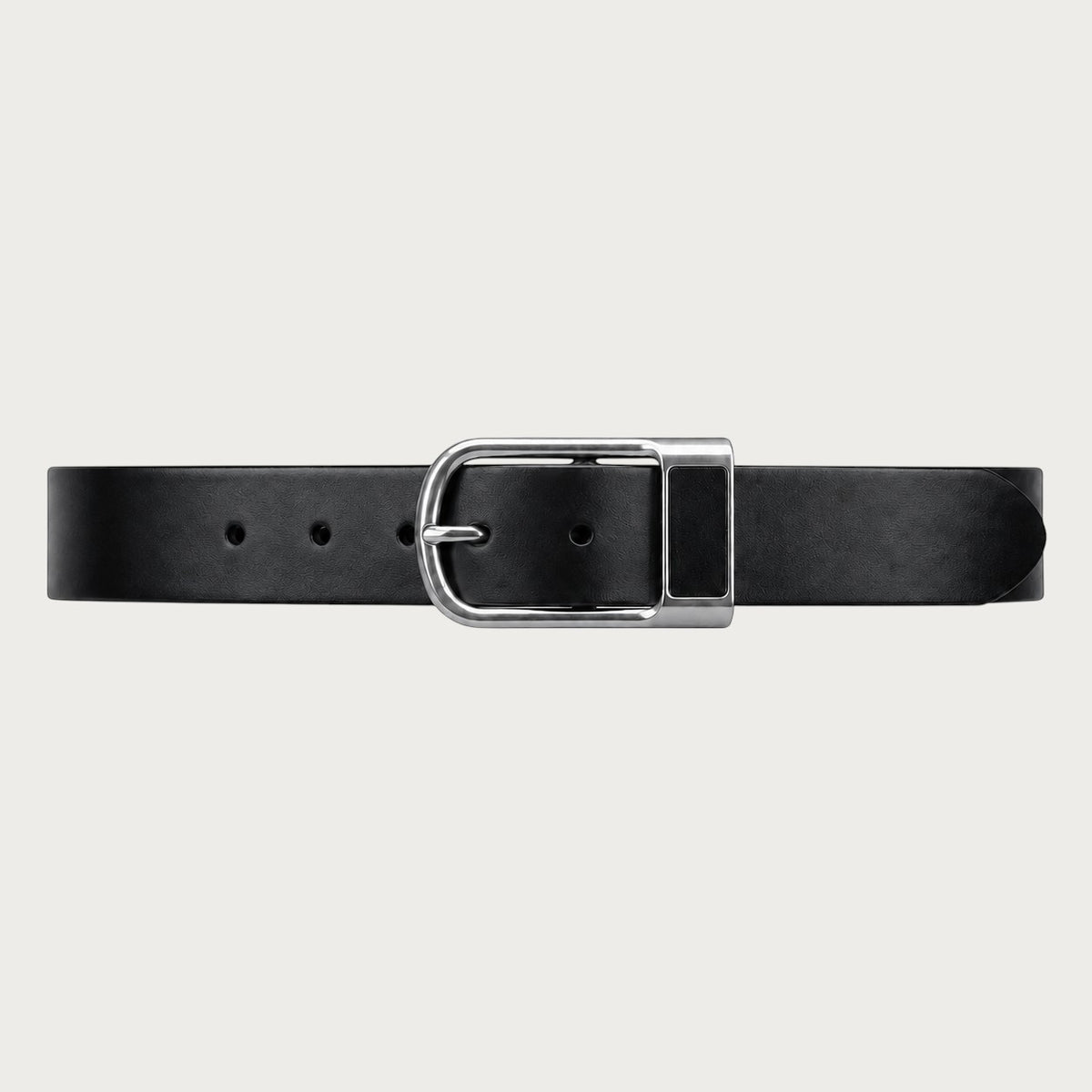 Ceintura ceinture homme en cuir noir avec boucle métallique style cowboy pour un look décontracté ou professionnel Image