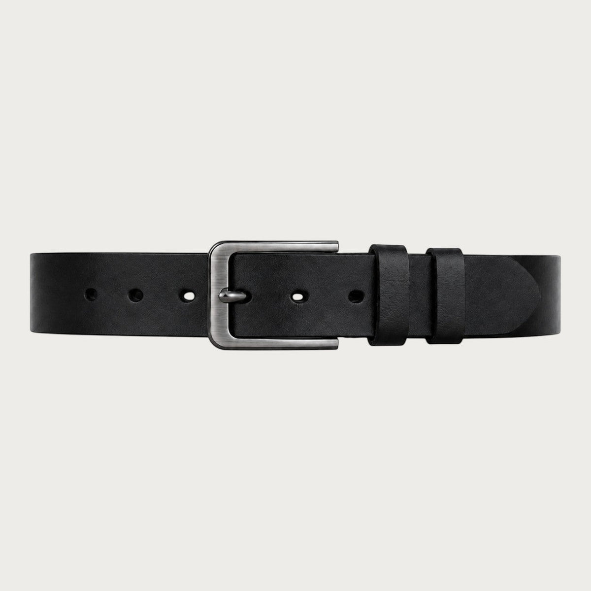 Ceinture pour homme Ceintura en cuir de vachette noir avec boucle ardillon métallique classique style décontracté