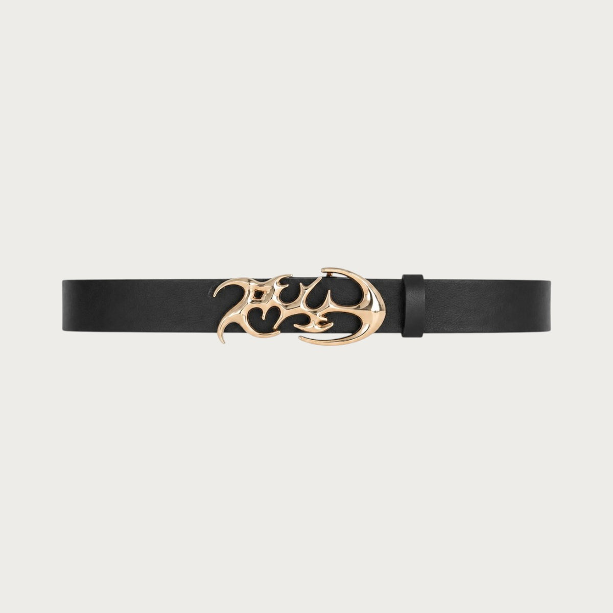 Ceinture homme Ceintura Monza en similicuir noir avec boucle métallique ajourée style gothique tribal Y2K