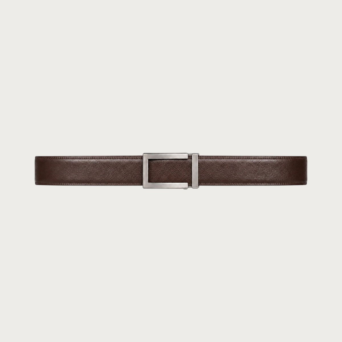Ceinture Ceintura Rieti grande taille en similicuir grainé marron avec boucle automatique rectangulaire en métal