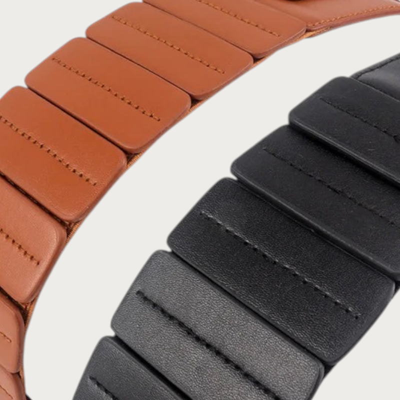 Ceinture large taille haute Ceintura Urbino en similicuir noir et cognac avec détails structurés