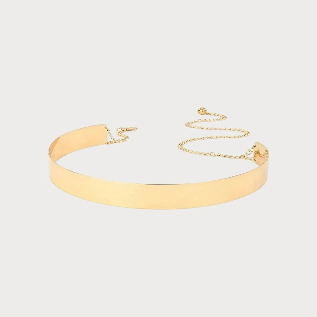 Ceinture Ceintura dorée en métal rigide avec chaîne ajustable, accessoire élégant pour robe de soirée