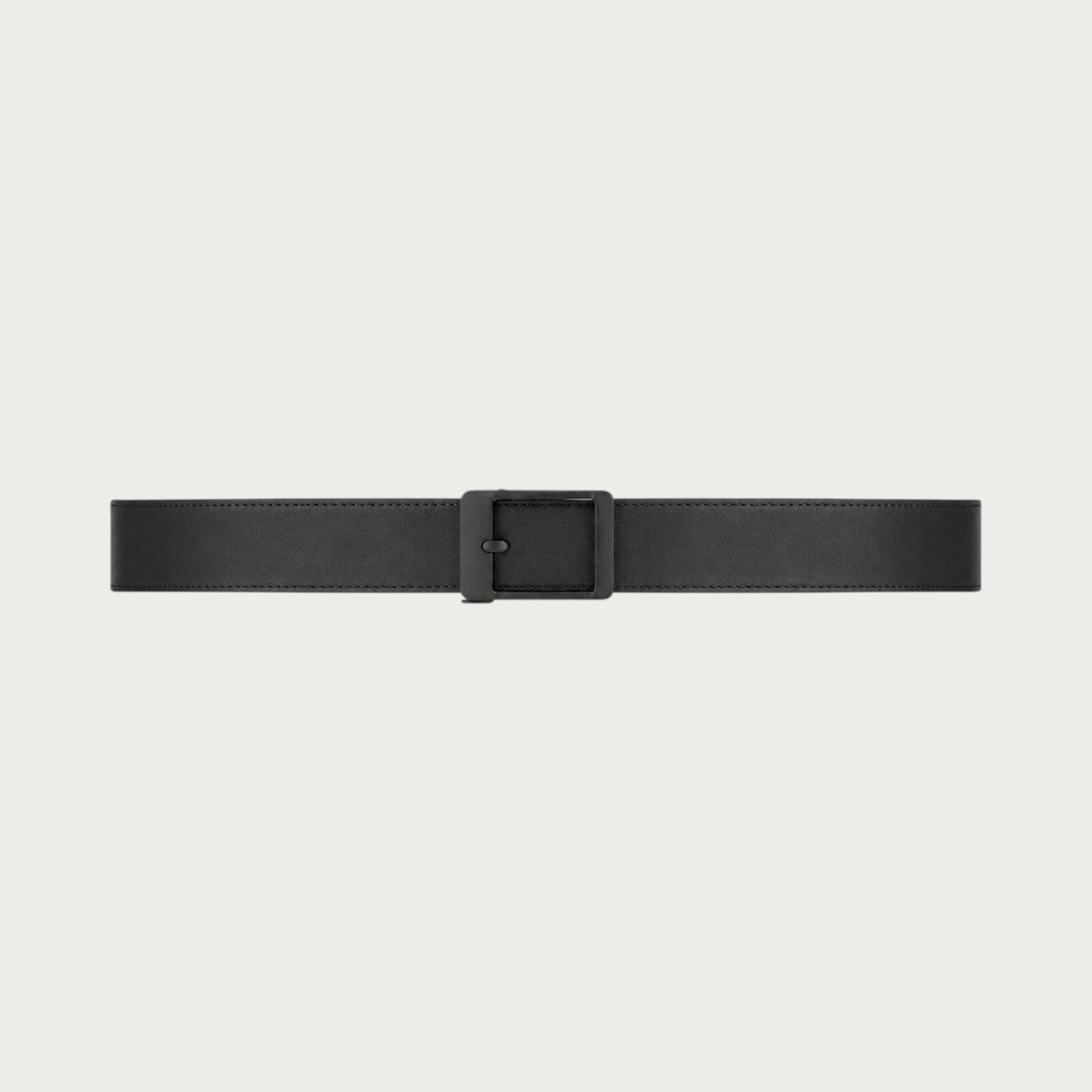 Ceinture militaire Ceintura Sassari en croûte de cuir noir avec boucle automatique robuste et design épuré Image