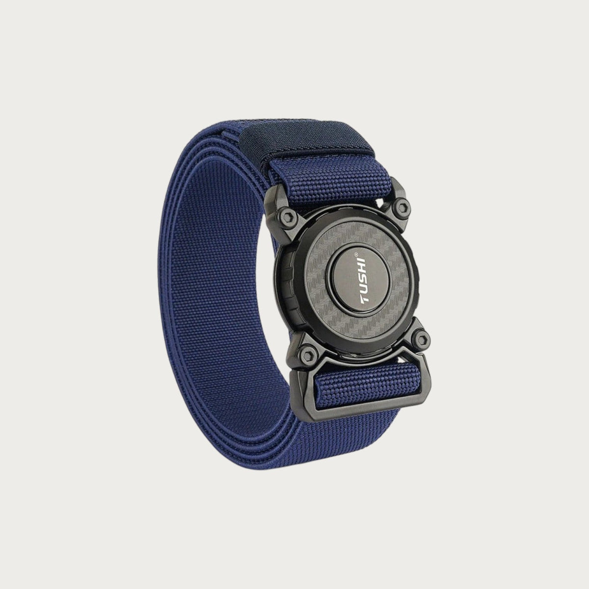 Ceinture militaire extensible Ceintura bleue en nylon avec boucle rotative à dégagement rapide pour homme