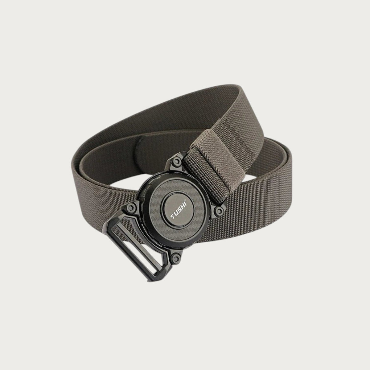 Ceinture militaire extensible Ceintura en nylon kaki avec boucle rotative noire à dégagement rapide pour homme