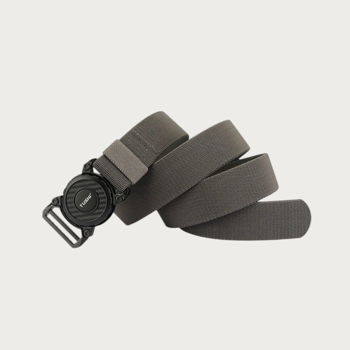 Ceinture militaire extensible Ceintura Cosenza kaki en nylon avec boucle rotative à dégagement rapide noire