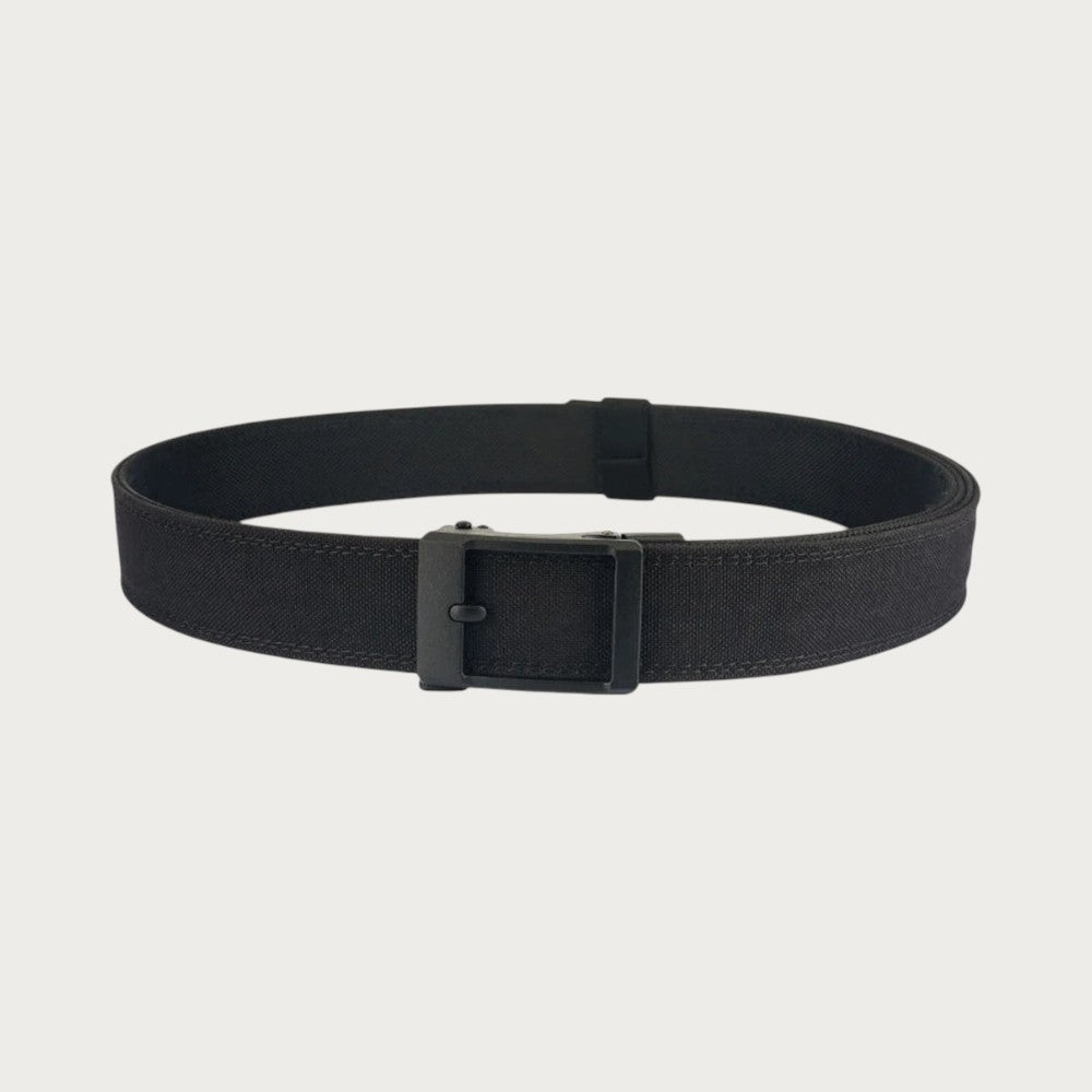Ceinture militaire Ceintura Catanzaro noire refermée en anneau, boucle automatique noire plate