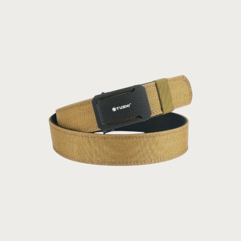 Ceinture militaire Ceintura Teramo en nylon beige 1100D avec boucle automatique noire résistante