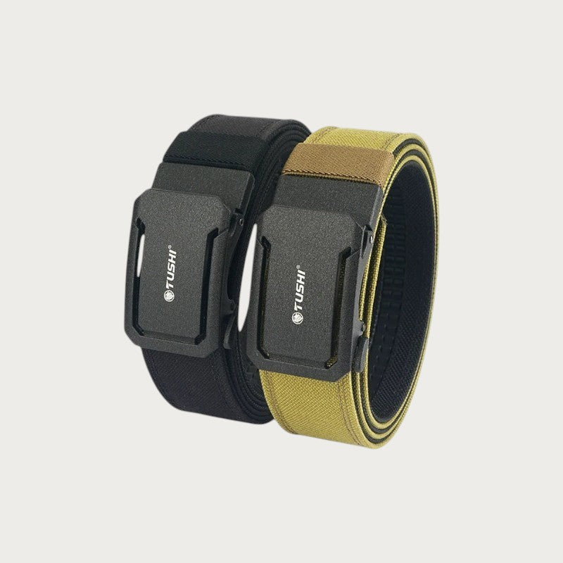 Ceinture militaire Ceintura Teramo en nylon 1100D avec boucle automatique noire, disponible en noir et vert olive.