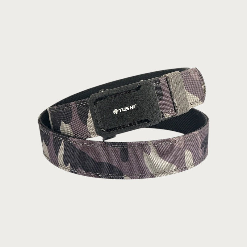 Ceinture militaire Ceintura Teramo en nylon camouflage avec boucle automatique noire en alliage de zinc