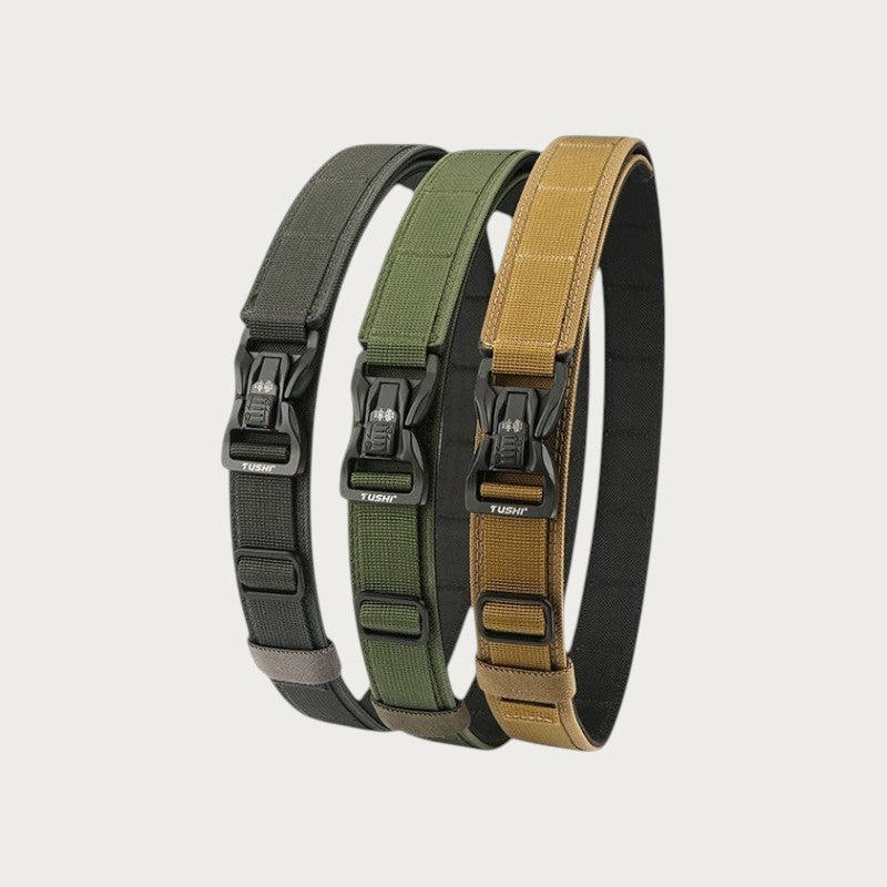 Ceinture militaire Ceintura Chieti en nylon 1100D avec boucle à dégagement rapide en alliage, coloris noir, vert et brun. Image