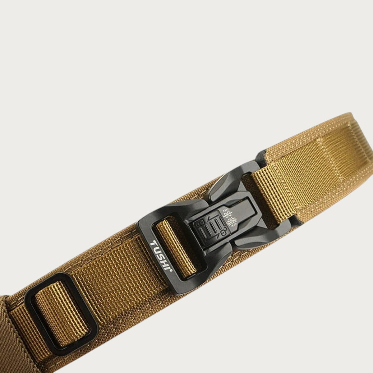 Ceinture militaire Ceintura en nylon 1100D marron avec boucle tactique à dégagement rapide noire