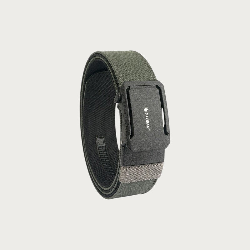 Ceinture militaire Ceintura Teramo en nylon vert olive avec boucle automatique noire haute résistance