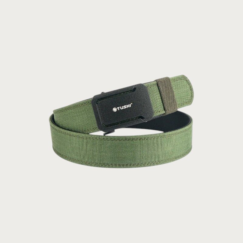 Ceinture militaire Ceintura Teramo en nylon vert olive avec boucle automatique noire robuste pour homme