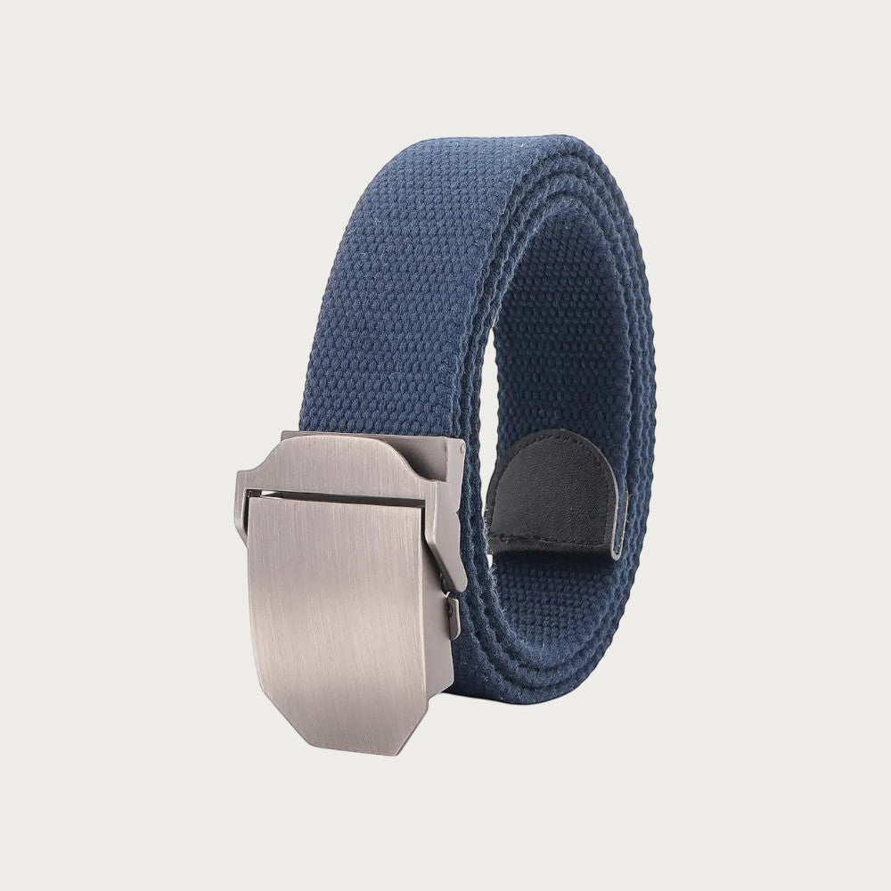 Ceintura ceinture militaire en toile bleue avec boucle automatique en alliage pour homme et femme