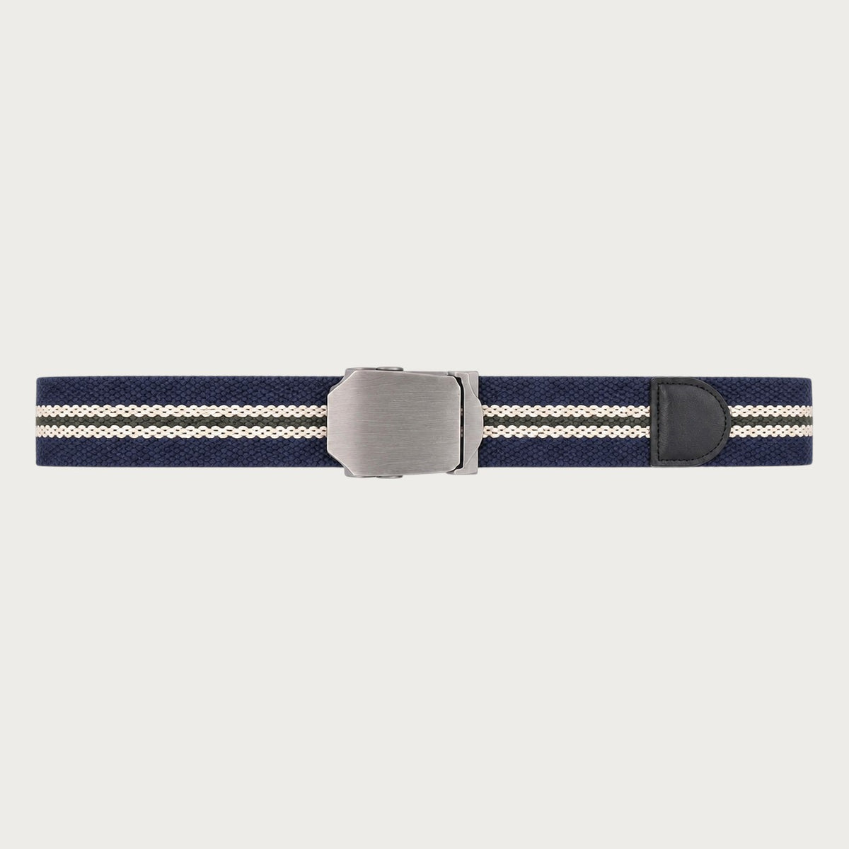 Ceintura ceinture militaire en toile rayée bleu marine avec boucle automatique en alliage pour un style décontracté