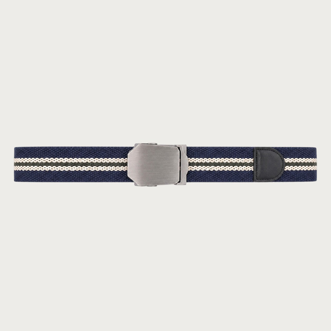 Ceintura ceinture militaire en toile rayée bleu marine avec boucle automatique en alliage pour un style décontracté Image