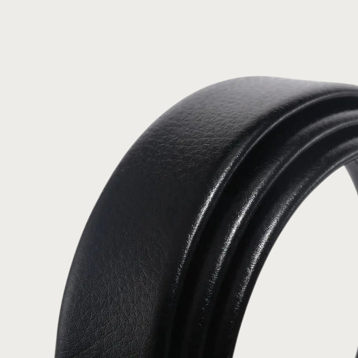 Ceintura ceinture noire pour garçon en cuir PU avec texture grainée, style décontracté et moderne