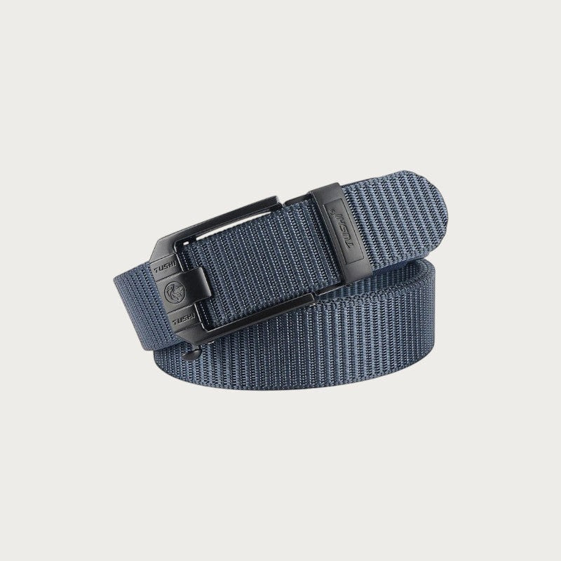 Ceinture Ceintura Foggia fine en nylon bleu marine avec boucle automatique tactique en alliage de zinc noir
