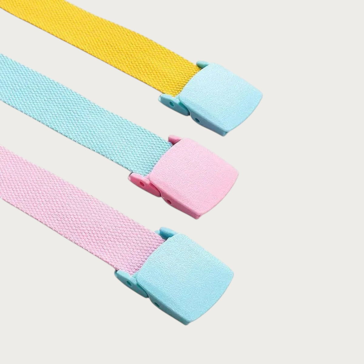 Ceinture Ceintura Emilia pour fille en nylon bicolore avec boucle clip en plastique aux tons pastel assortis