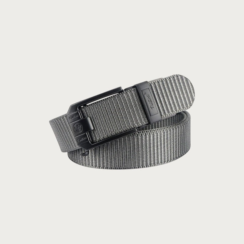 Ceinture Ceintura Foggia grise en nylon tissé avec boucle automatique noire en alliage de zinc pour homme