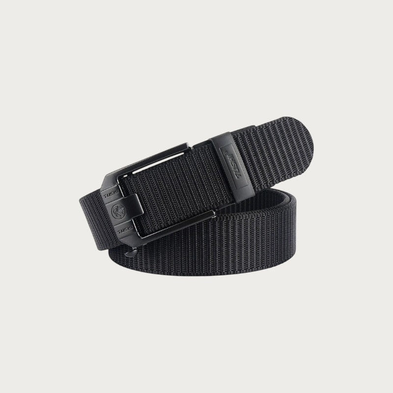 Ceinture Ceintura Foggia fine en nylon noir avec boucle automatique tactique en alliage de zinc pour homme