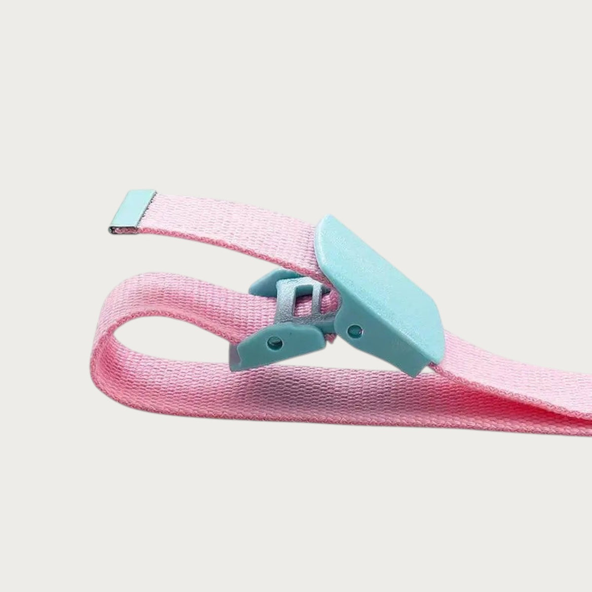 Ceinture Ceintura pour fille en nylon rose avec boucle clip en plastique bleu clair