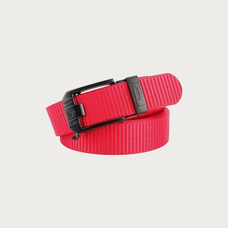 Ceinture Ceintura Foggia rouge en nylon tissé avec boucle automatique noire pour homme