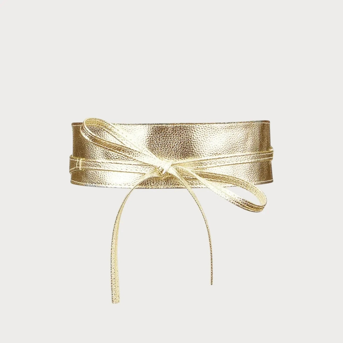 Ceinture large style obi dorée en similicuir Ceintura à nouer pour femme