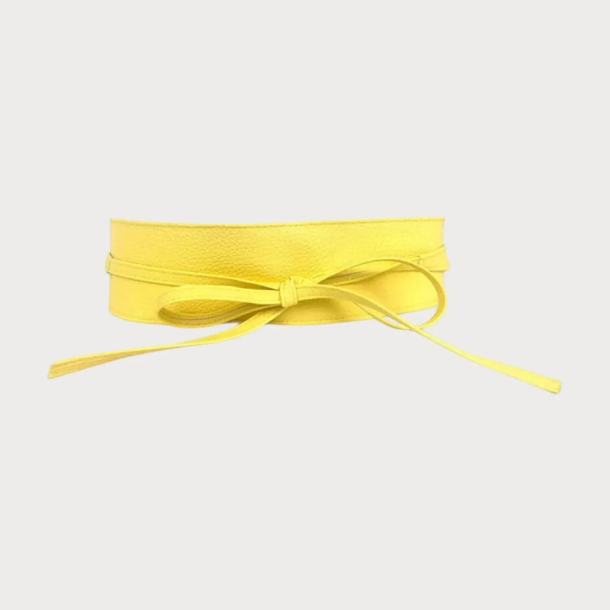 Ceinture large style obi jaune en cuir PU à nouer, accessoire élégant pour robe de la marque Ceintura
