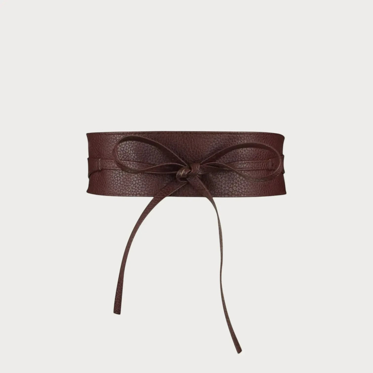 Ceinture large style obi marron en cuir PU avec nœud décoratif de la marque Ceintura pour accessoiriser une robe